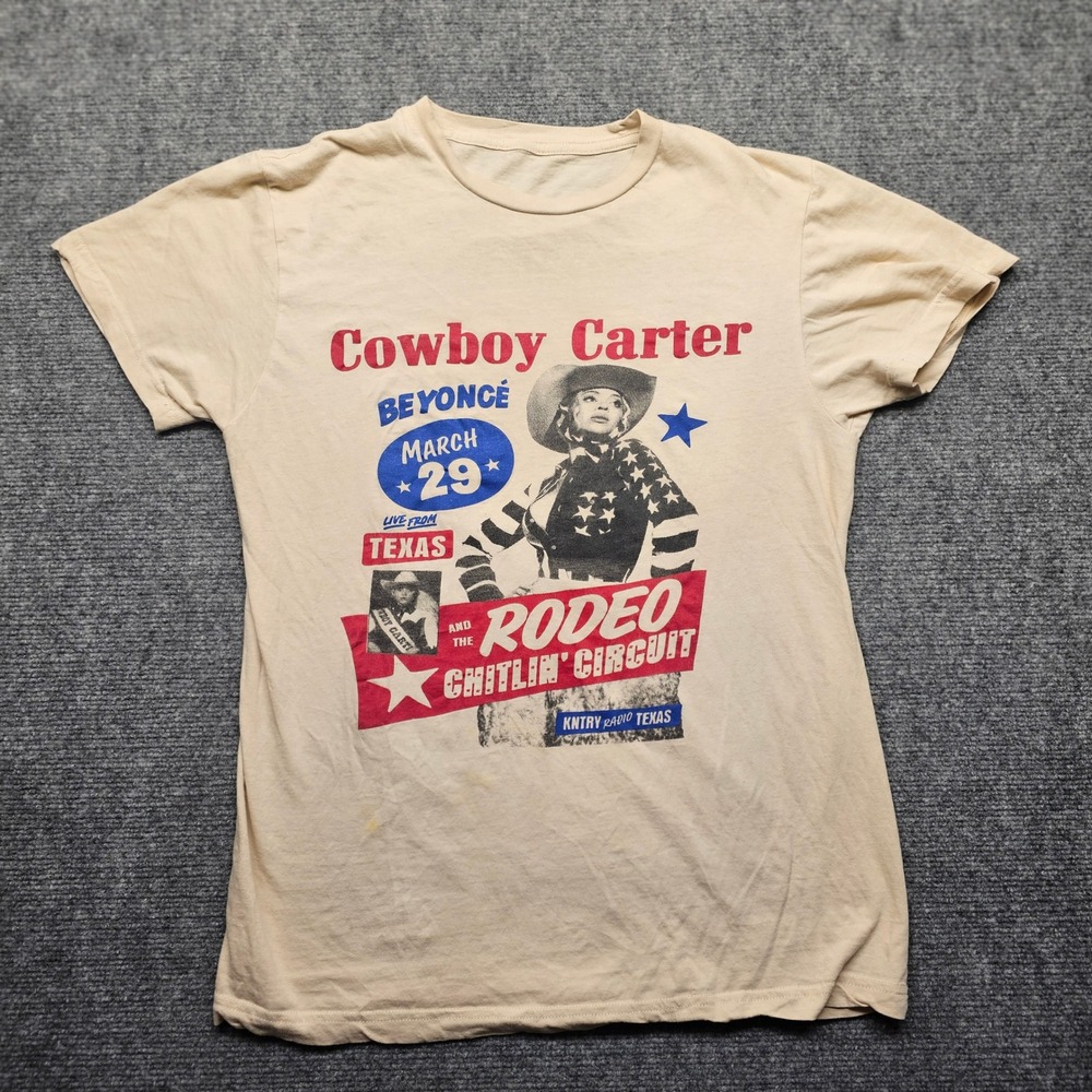 Beyonce Cowboy Carter Rodeo Chitlin Circuit Tour T-Shirt Cream Graphic Tee 2148